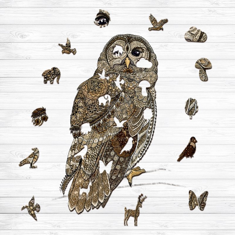 JEFFPUZZLE™-JEFFPUZZLE™ Barred Owl Wooden Puzzle