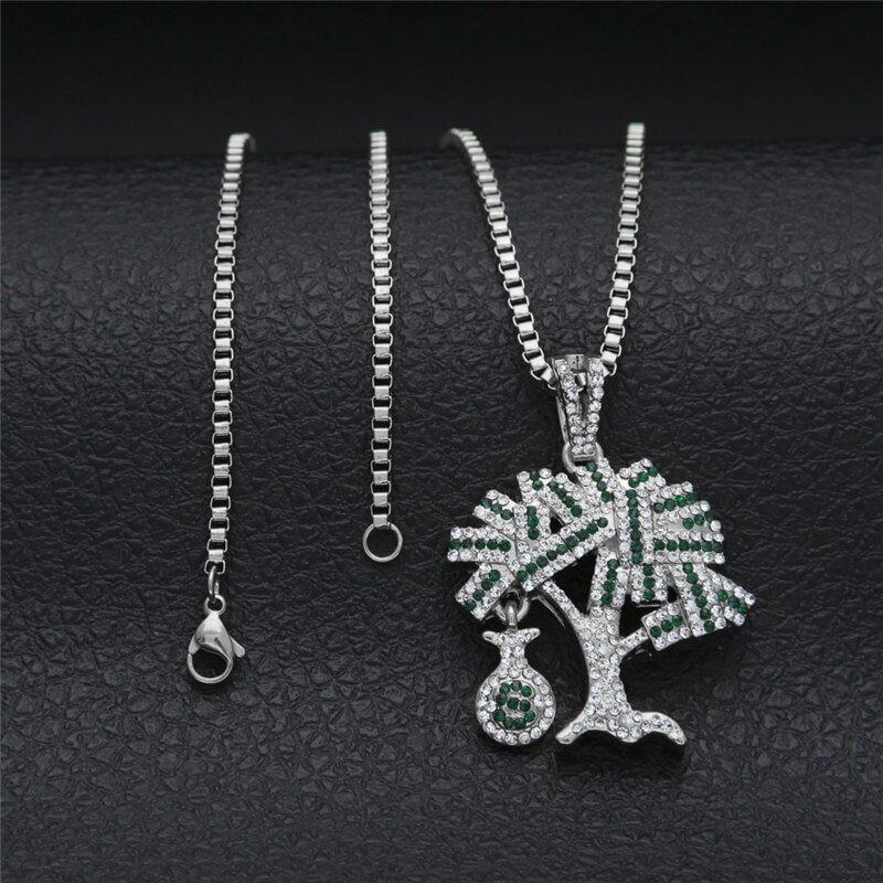 Money Tree Hip Hop Pendant Necklace Jewelry-VESSFUL