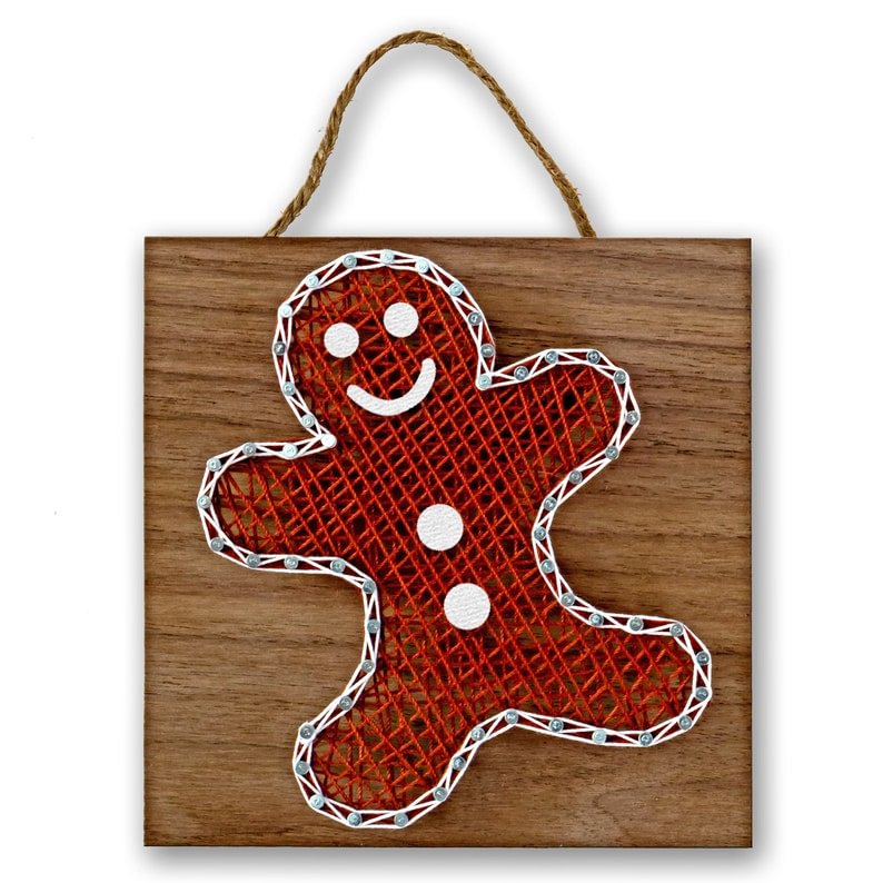 String Art - Gingerbread Man  5" x 5"-Ainnpuzzle