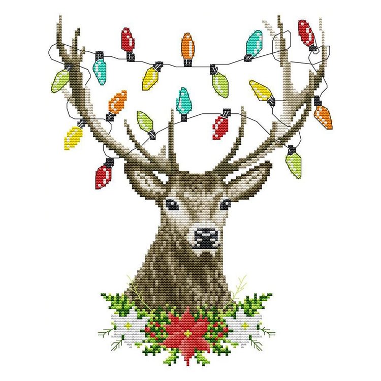 Xmas Antlers  - 14Ct Counted Cross Stitch Kit  27*32CM