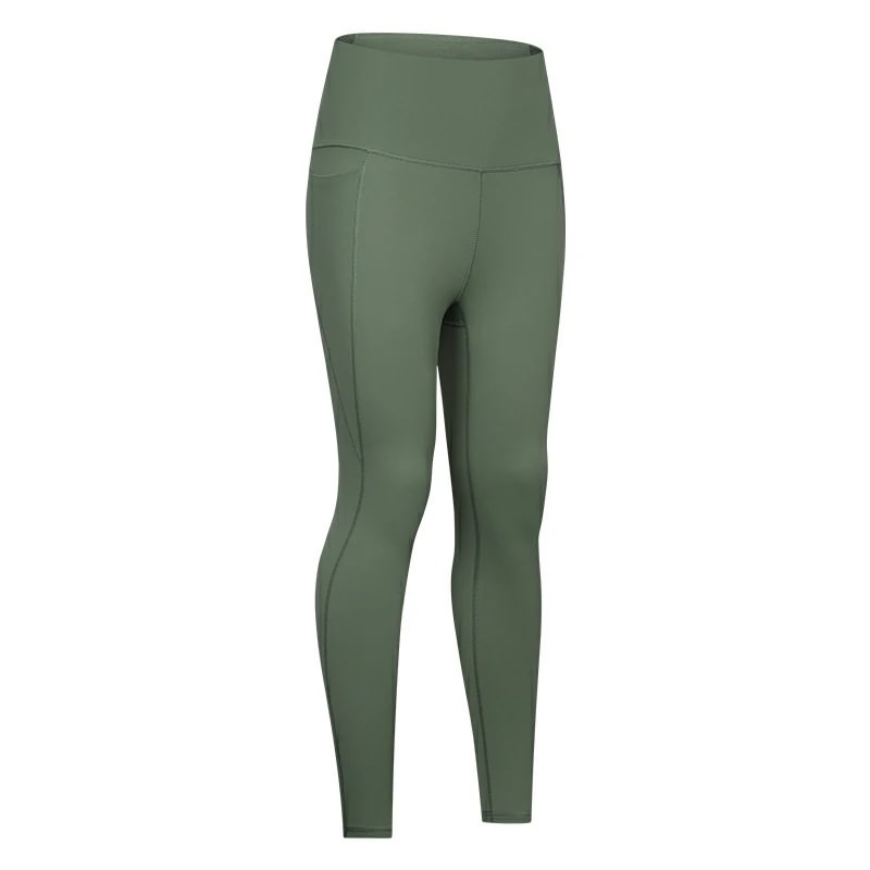 Hergymclothing Gray Lake Green women's workout leggings with side pockets online shopping