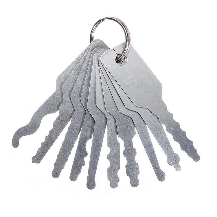 10pcs Locksmith Unlocking Jiggler Keys Double Sided Lock Pick Car Open Kits