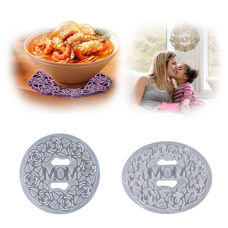 Silicone Resin Mold of "MOM" Wreath Gasket