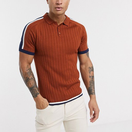 Casual Men's Splicing Contrast Color Polo Shirt / [viawink] /