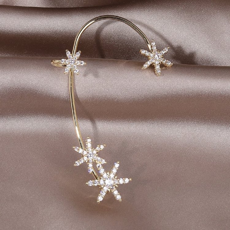 Christmas Diamond And Zirconia Snowflake Earrings