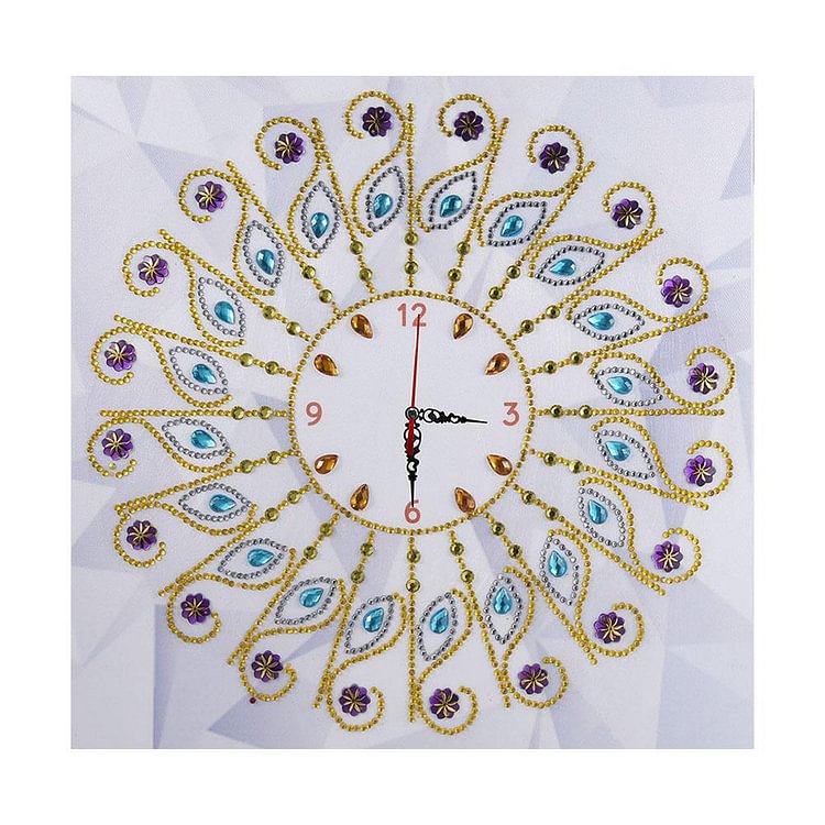 Flower Clock Special Drill Diamond Painting 35X35CM(Canvas)-gbfke
