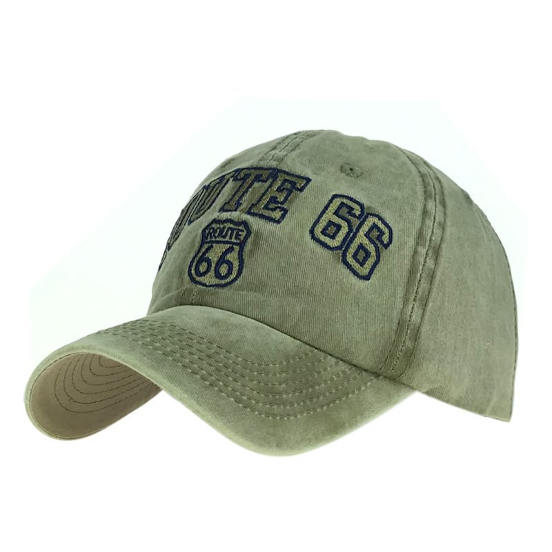 Men's and women's old washed 66 road embroidery baseball cap / [viawink] /