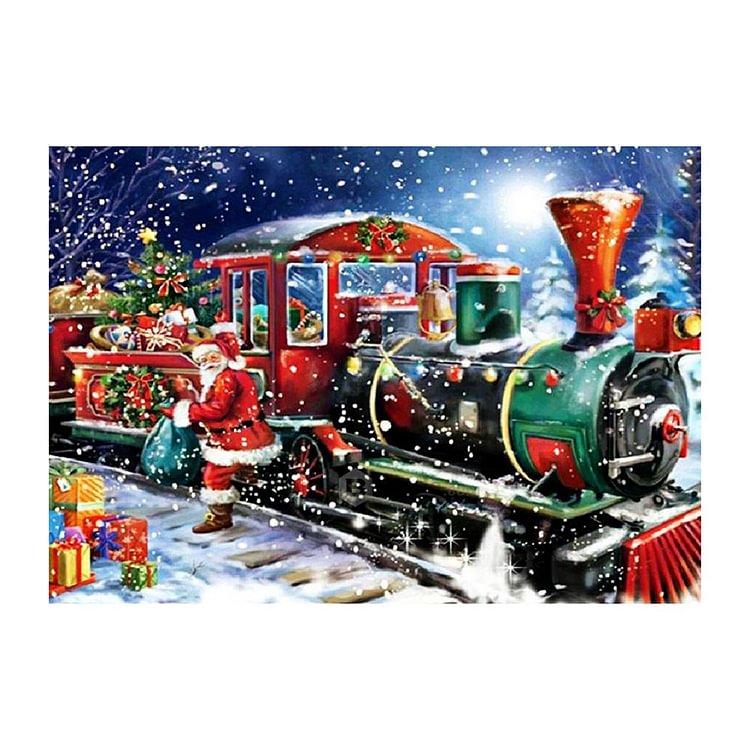 Christmas Train Full Drill Diamond Painting 40X30CM(Canvas)-gbfke