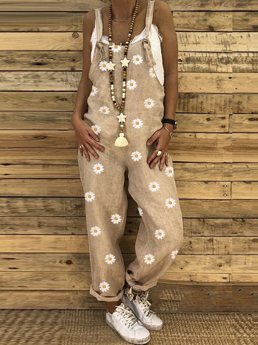 On-trend Daisy Print All-match Jumpsuits P13803
