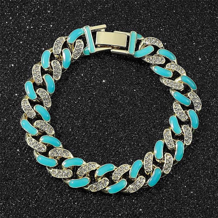 13MM Cuban Link Bracelet Luminous Ename Jewelry