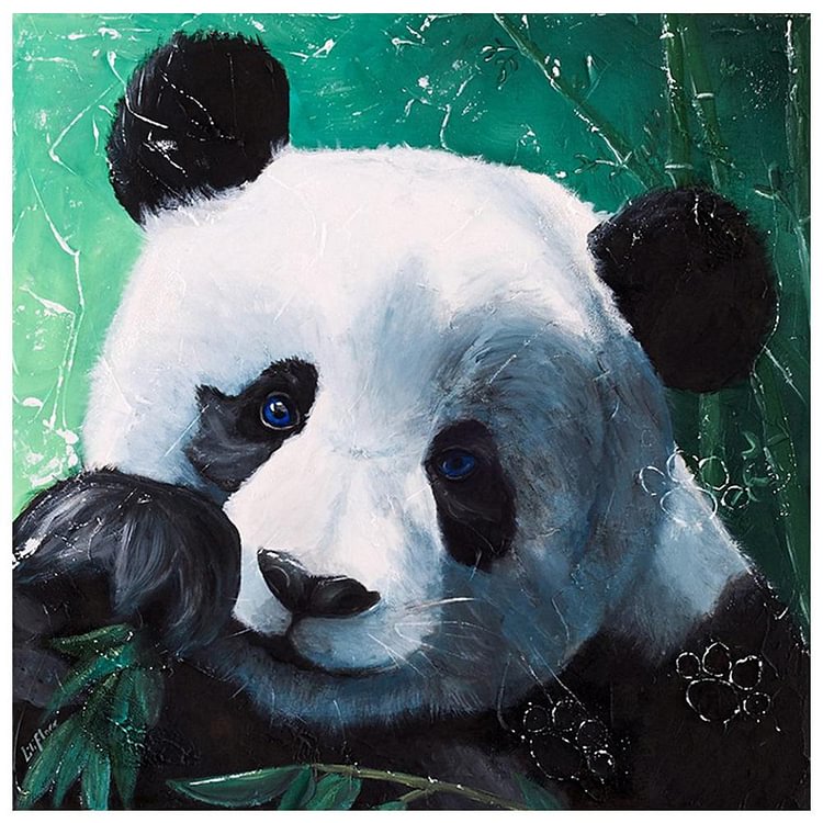 Lovely Panda - Full Round Drill Diamond Painting - 30x30cm(Canvas)