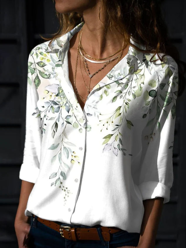 Women's Daily Weekend Floral Blouse Shirt Floral Long Sleeve Button Print Shirt Collar Casual Streetwear Tops
