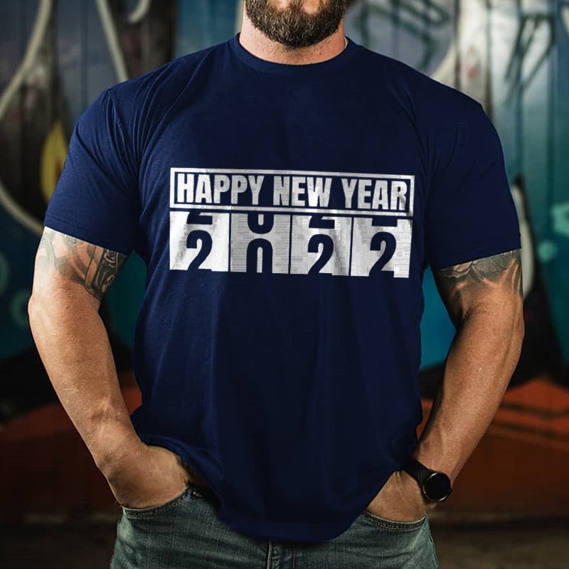 Happy New Year 2022 Men's Fashion T-shirt - Krazyskull