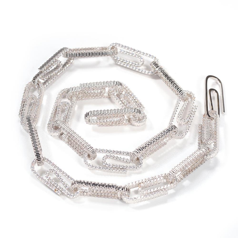 10mm Paperclip Cubic Zirconia Chain-VESSFUL