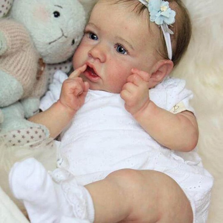  [Heartbeat💖 & Sound🔊] Realistic Reborn Baby Toddlers Girl Ellis 20'' Lifelike Awake Reborn Baby Doll with Brown Hair - Reborndollsshop.com®-Reborndollsshop®