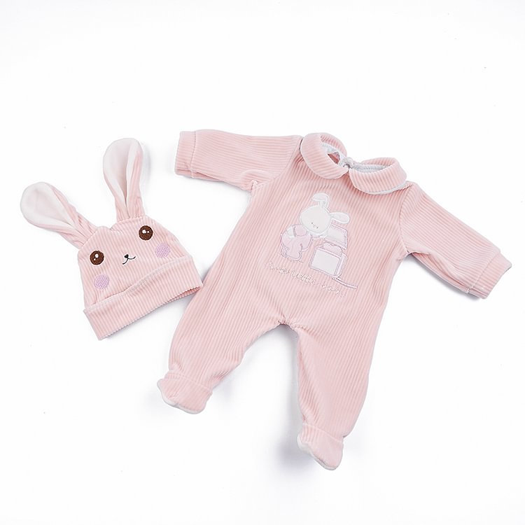  Cute Pink Bunny Reborn Baby Doll Clothes Adorable Outfit Accessories for 17''-20'' Reborn Baby - Reborndollsshop.com®-Reborndollsshop®