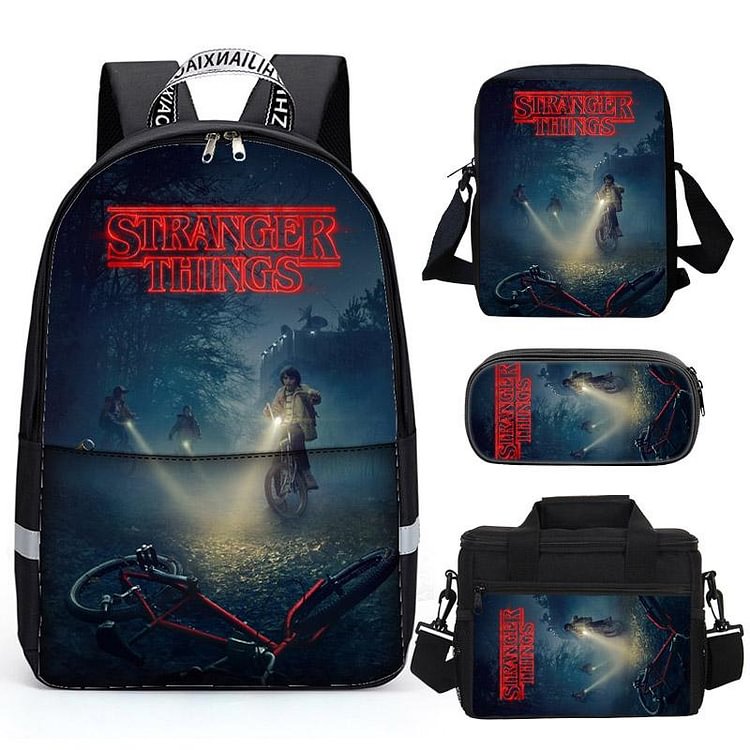 Mayoulove Casual 3D Stranger things Printed School Backpacks for Kids Boy Girls Lightweight Backpack Bookbags Set-Mayoulove