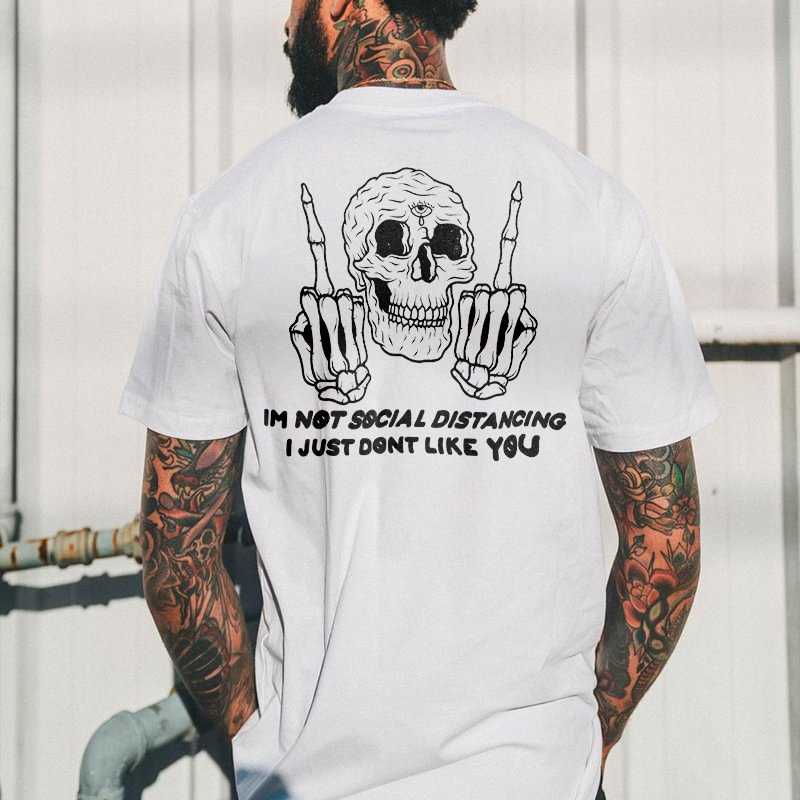 I Just Don't Like You Skull Printed Men's T-shirt - Krazyskull