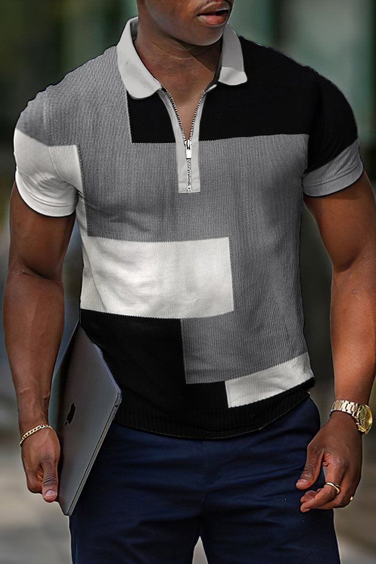 Tiboyz Men's Casual Fashion Simple Pop Polo Shirt