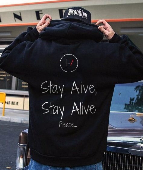 Stay alive,Stay alive Print Casual Hoodie - Krazyskull