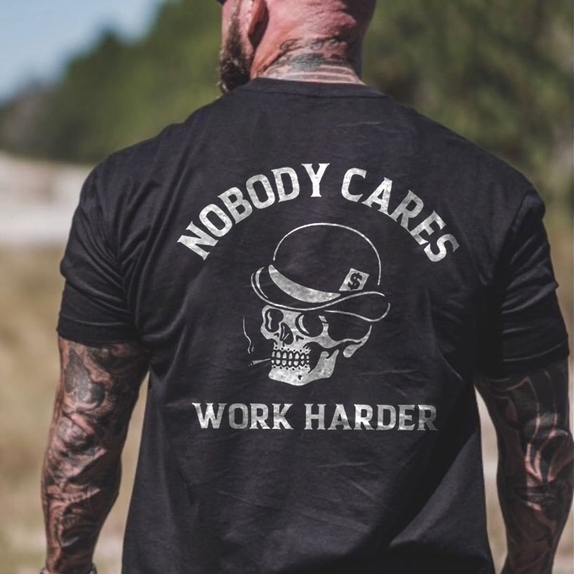 No One Cares About Men's Work Printed T-shirts - Krazyskull