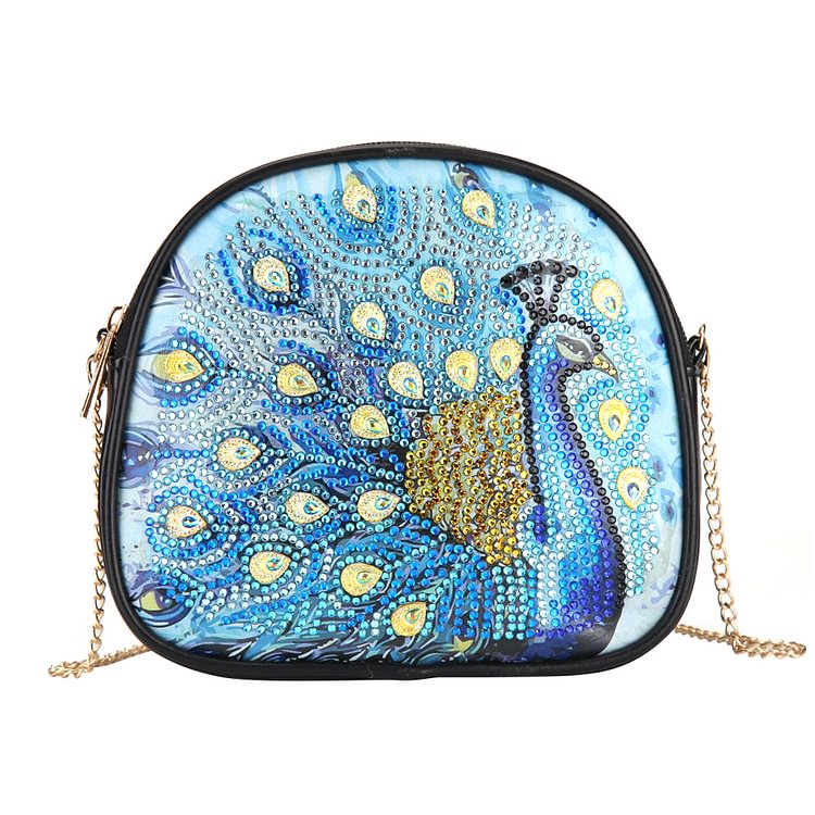 Peafowl-DIY Creative Diamond Wristlet Bag