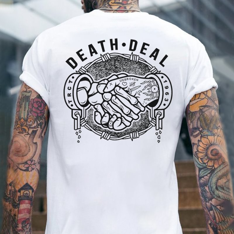 Cloeinc  Death Deal Printed Men's Casual T-shirt - Cloeinc