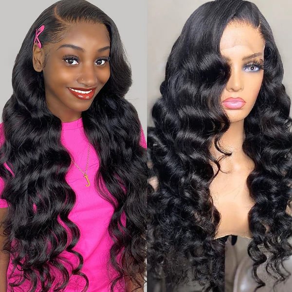Swedish Ultra Thin Lace Wig丨10-38 Inches Black Loose Deep Hair丨4×4 HD Lace Wig