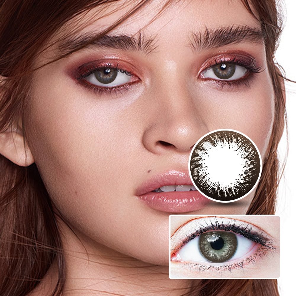 NEBULALENS Audrey Chocolate Color Yearly Prescription Colored Contact Lenses NEBULALENS