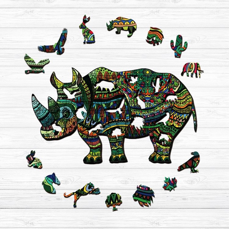 Rhino Wooden Jigsaw Puzzle