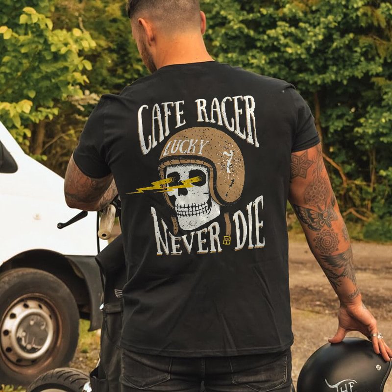UPRANDY Cafe Racer Never Die Printed Casual Men's T-shirt -  UPRANDY