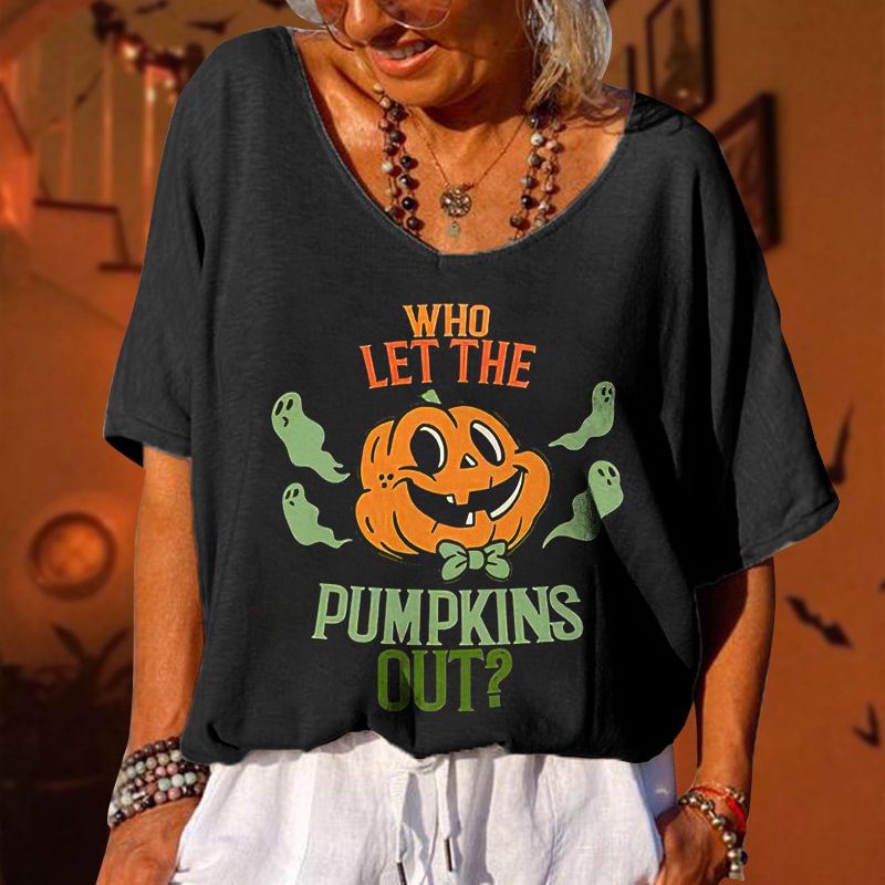 Who Let The Pumpkins Out? Printed T-shirt