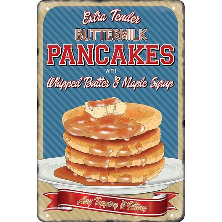 Pancakes - Vintage Tin Signs/Wooden Signs - 20x30cm & 30x40cm