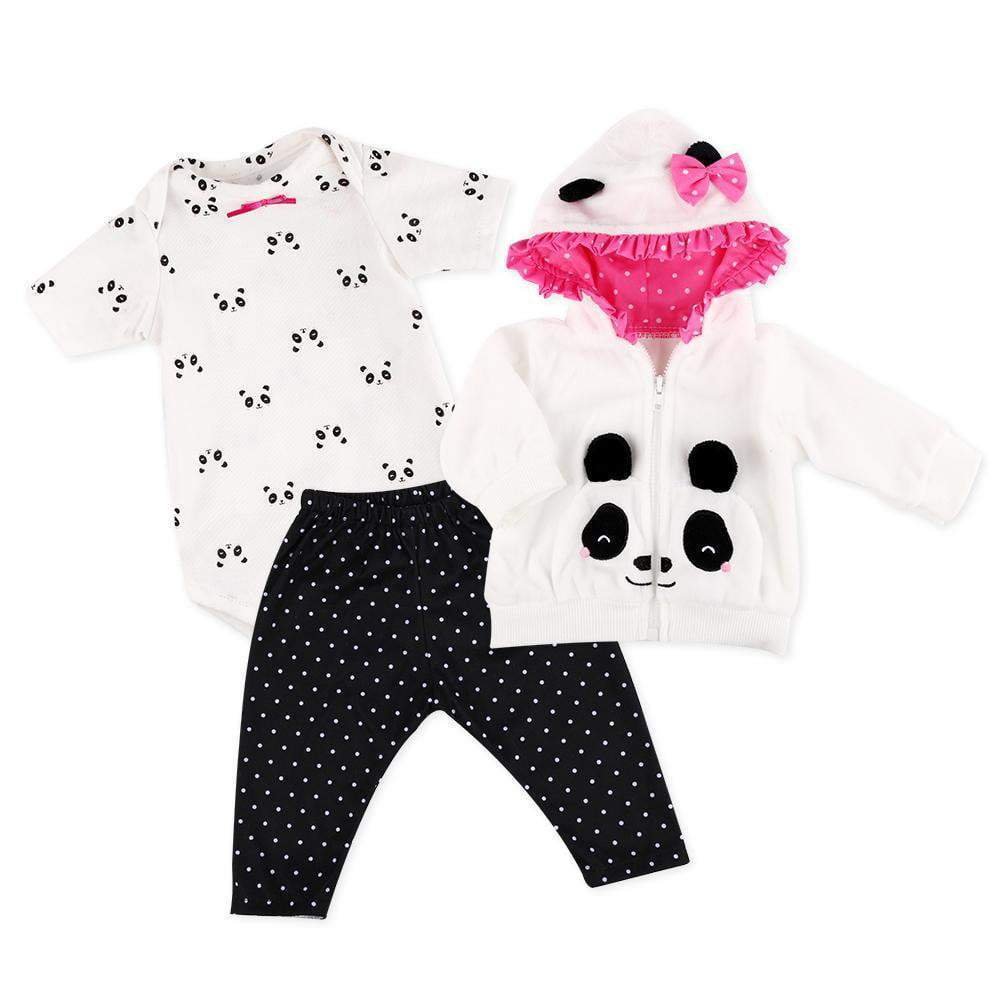 Reborn Baby Doll Clothes for 20''- 23'' Reborn Doll Girl Panda Outfit Accessories 4pcs Reborn Baby Matching Clothes 2022 -jizhi® - [product_tag]