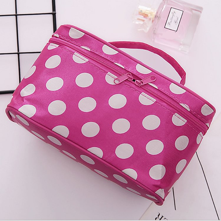 Women's Hand-held Cosmetic Bag With Mirror To Store Washing Bag