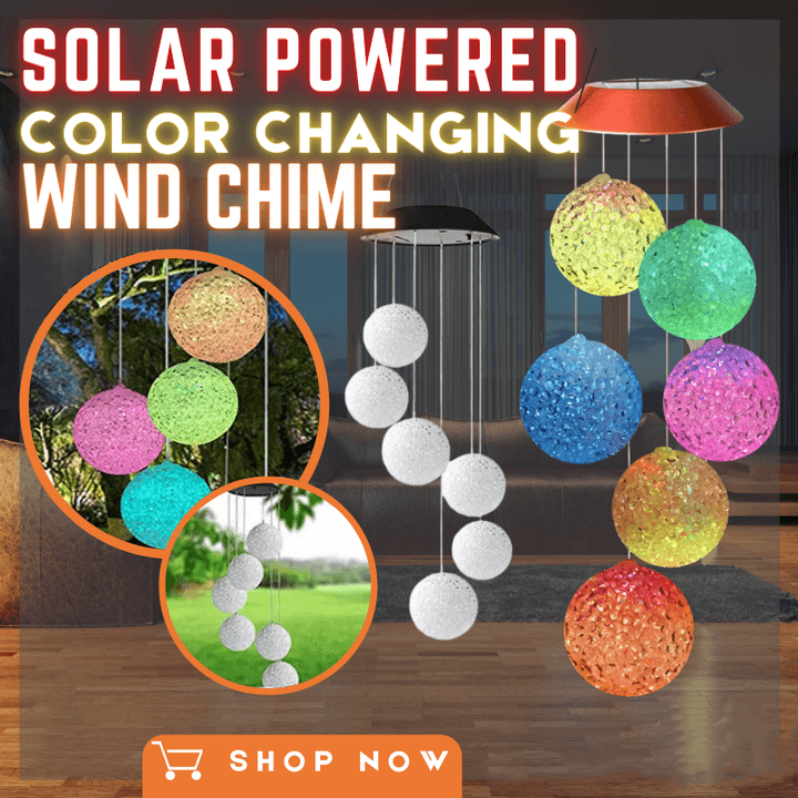 Solar Powered Color Changing Crystal Ball Wind Chime - Sean - Codlins