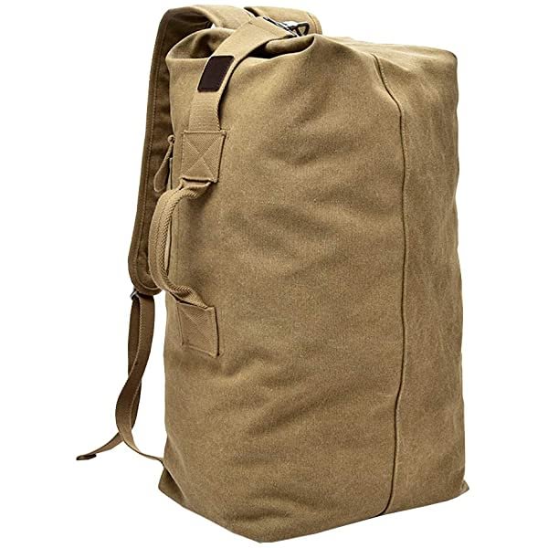VRGOO Large Capacity Canvas Shoulder Cylindrical Backpack