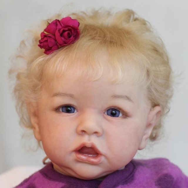 Reborn Silicone Girl Dolls 12 inch Realistic Reborn Baby Doll Cathy Blonde Hair Named Philippa