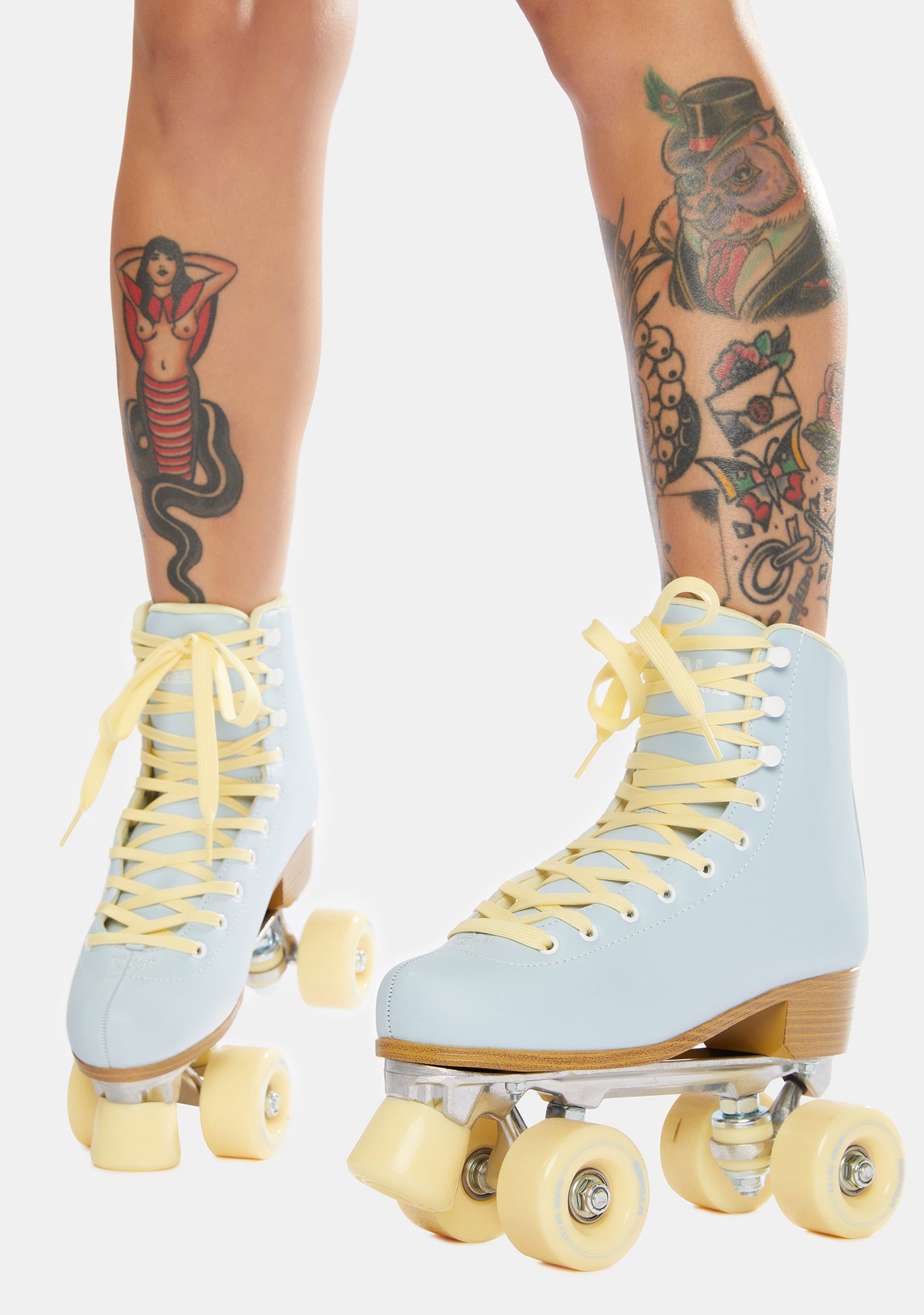 Sky Blue Quad Roller Skates