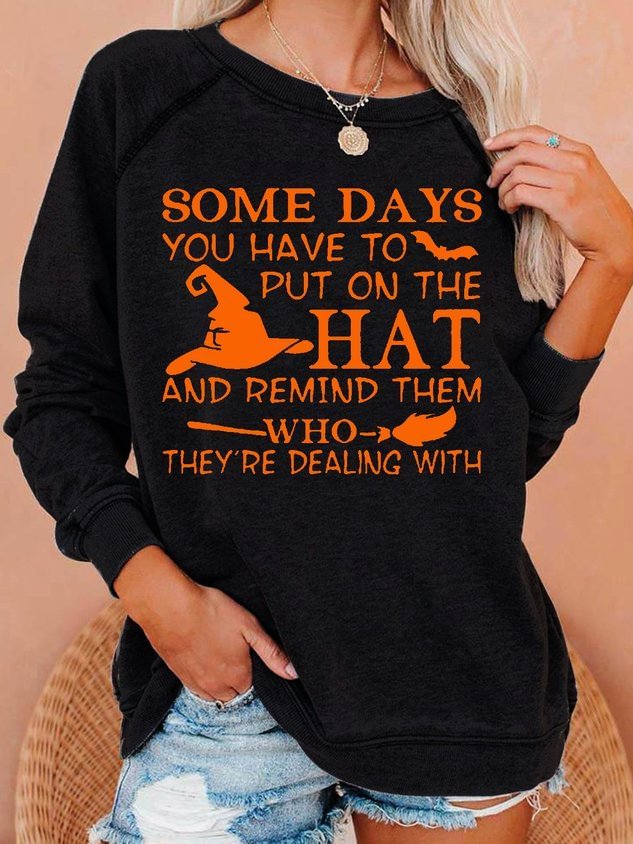 Witch Hat Printed Women's Casual Sweatshirt