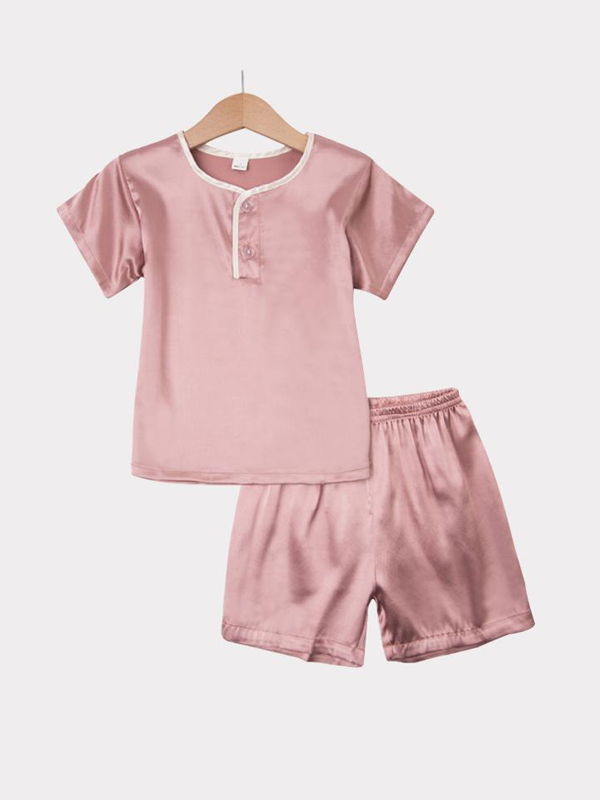 Basic Silk Pajamas Set For Kids