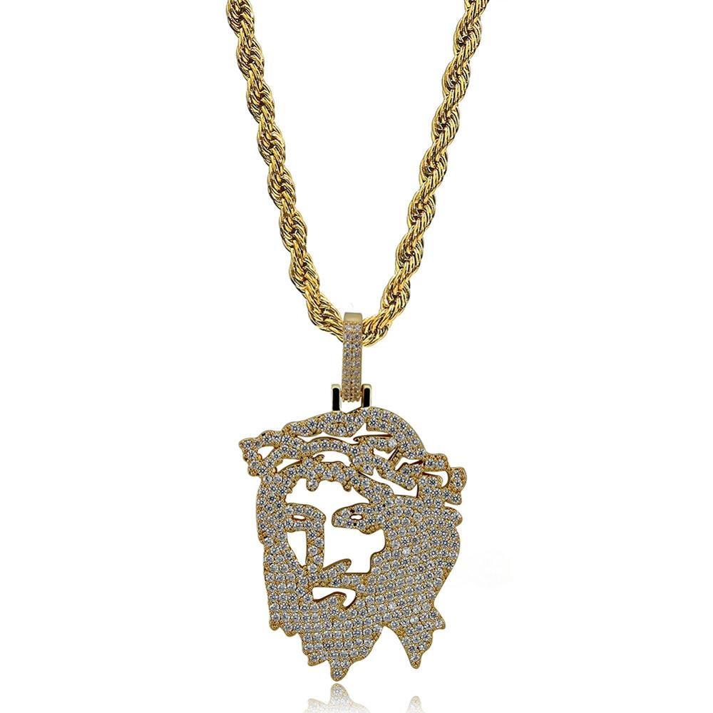 Iced Out Jesus Christ Head Face Pendant-VESSFUL