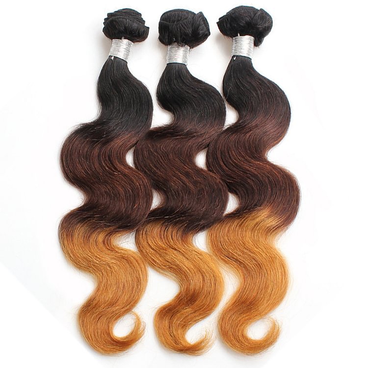 1 PC Black And Brown Gradient Body Wave Hair Bundles丨Indian Original hair