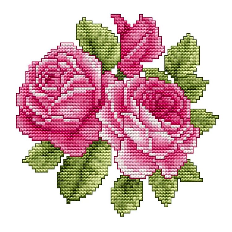Flower Of Happiness - 14CT Stamped Cross Stitch - 17*17cm