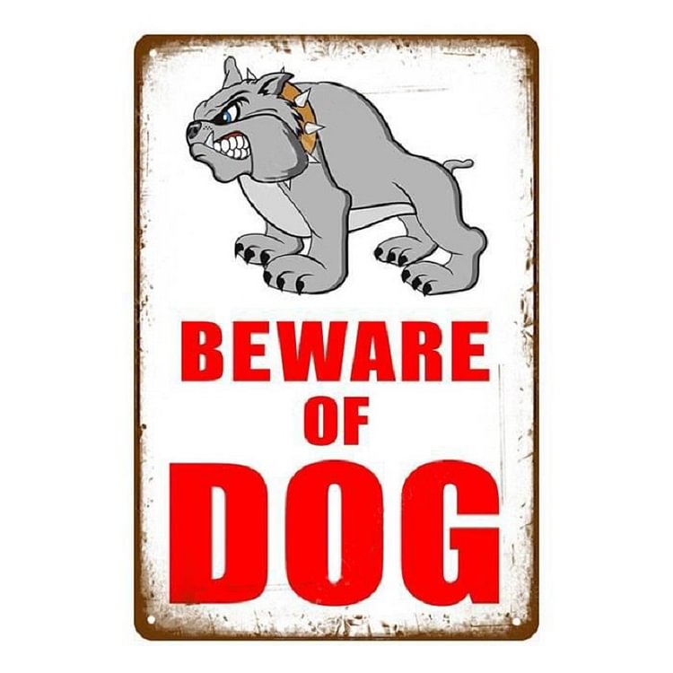 Beware Of Dog - Vintage Tin Signs