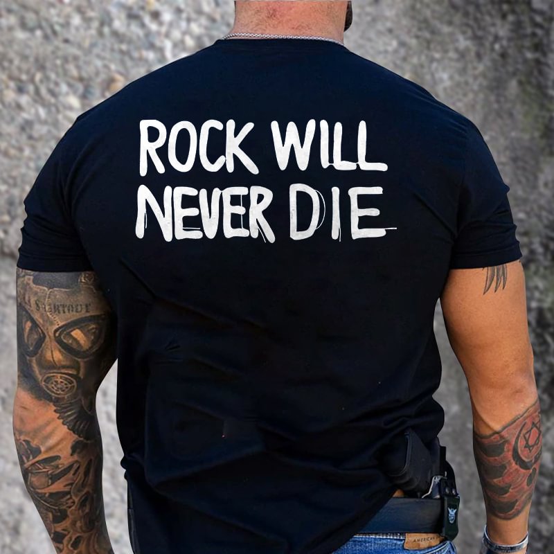 Livereid Rock Will Never Die Printed T-shirt - Livereid