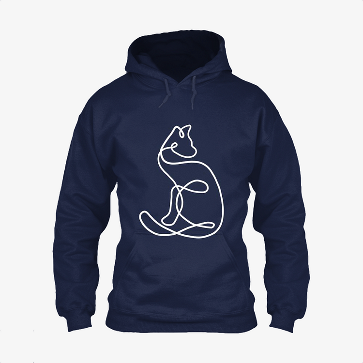 Elegant Cat in Abstract Style, Cat Classic Hoodie