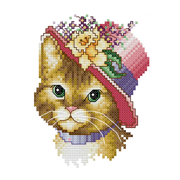 Noble Cats-14Ct Stamped Cross Stitch-16*17CM