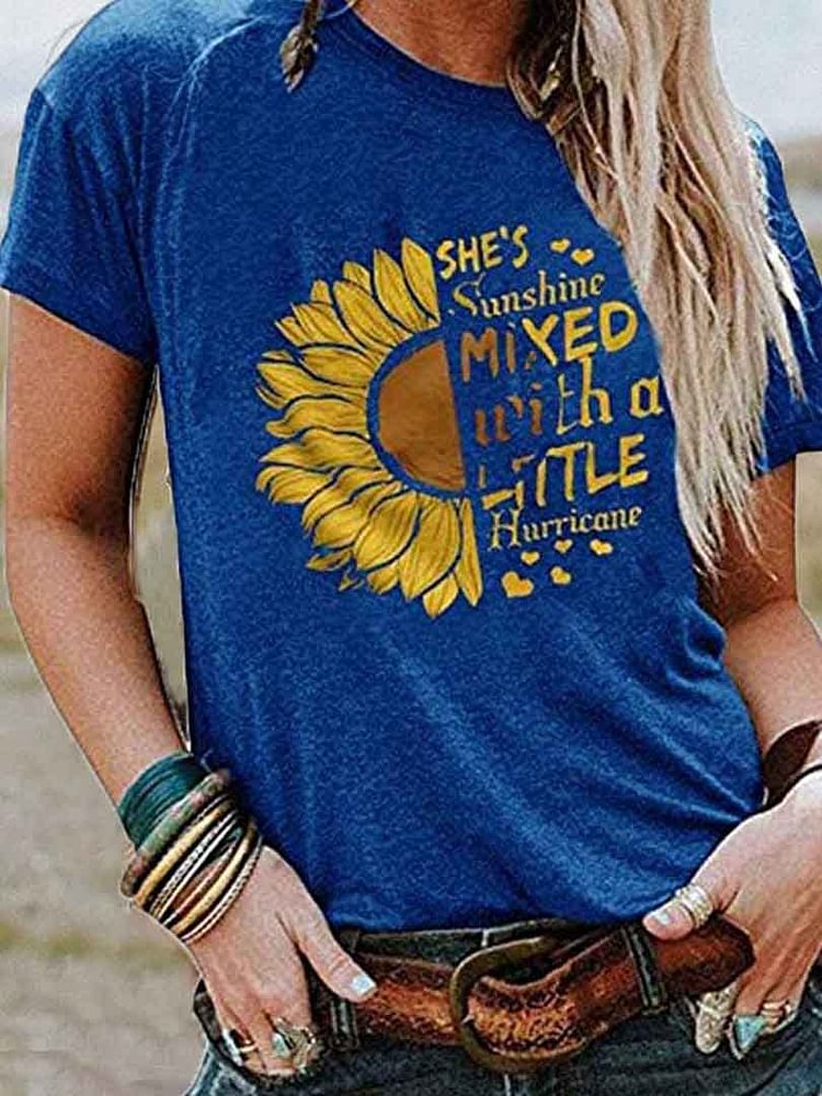 Women's Summer She's Sunshie Mixed With Life T-shirt