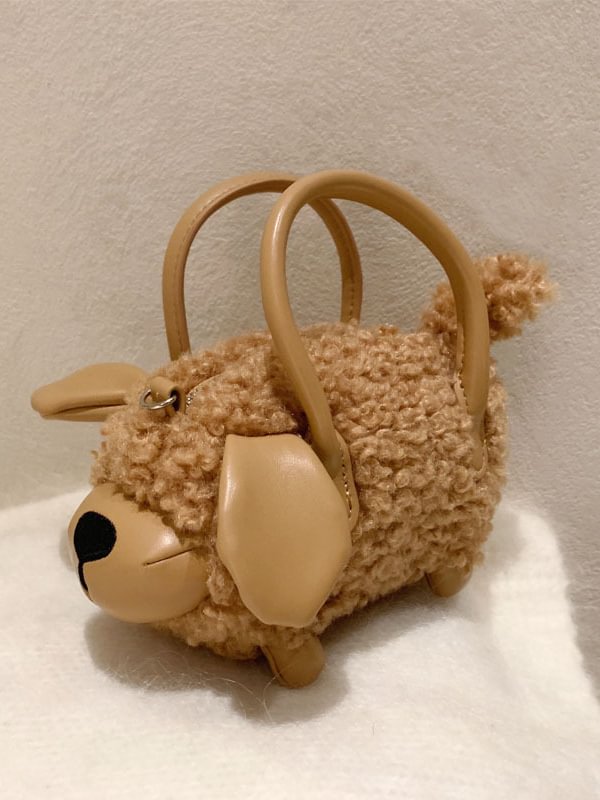 Chic Cute Plush Sheep Paneled Handbag